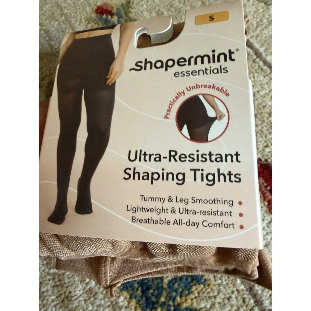 Shapermint Essentials Ultra-Resistant Shaping Tights Tan Size Small